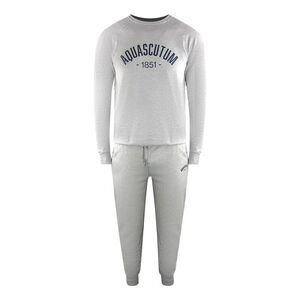 Aquascutum Mens Old School Crew Neck Tracksuit / Gray